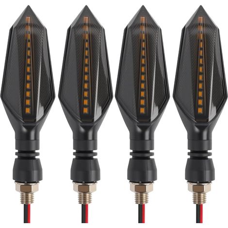4 Pièces Clignotant Moto LED, Clignotants Universels 12V pour Moto, Lumières LED Ambre et Bleu à Double Couleur, Indicateurs de Clignotement pour Scooter, Quad, Cruiser et Vélo Personnalisé (1/5)