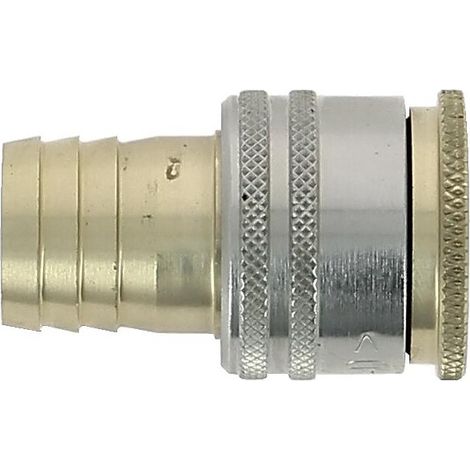 Raccord rapide sécurité queue cannelée laiton nickelé avec verouillage et raccord rapide rapide mâle pour tuyau de 15 mm - FAUQUET