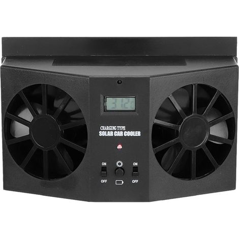 Solar Powered Vehicle Ventilation Fan - Portable Solar Car Cooling Ventilation Fan, Black - Electronics/Car Electronics (1/5)