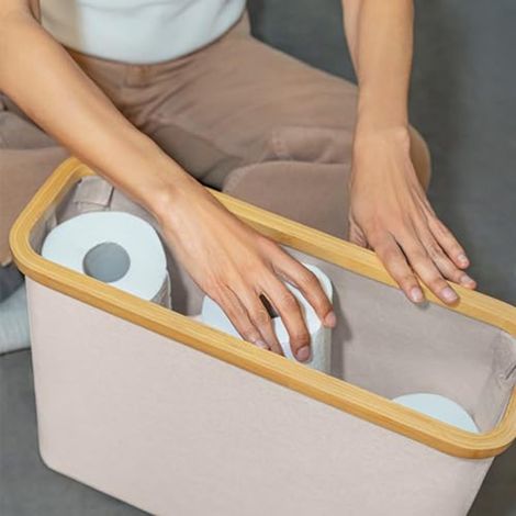 Panier à papier toilette pliable et élégant le rangement de la salle (1/5)