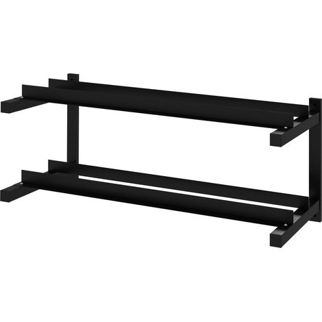 Support pour haltères, 2 niveaux, jusqu'à 70 kg, acier, 98 x 40 x 35 cm, noir (1/5)