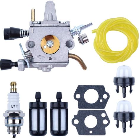 Kit de filtre à carburant avec ampoule primaire de carburateur pour STIHL FS120 FS120R FS200 FS200R FS020 FS202 TS200 FS250 FS250R FS300 FS350 (1/5)