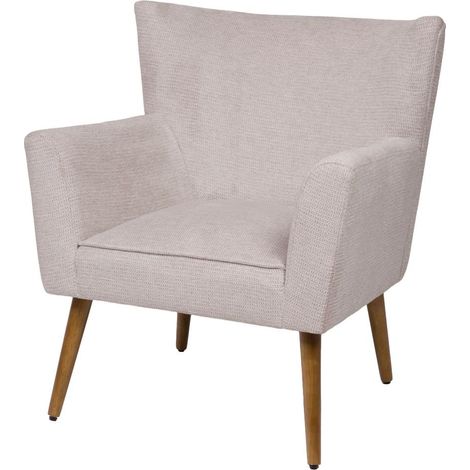 Amadeus - Fauteuil en tissu beige Léon (1/3)