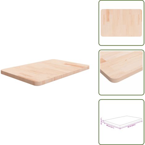 The Living Store Waschtischplatte 60x40x2,5 cm Massivholz Unbehandelt - Waschtischplatte - Eichenholz Platte - Badezimmersanierung - Arbeitsfläche - Holzplatte (1/5)