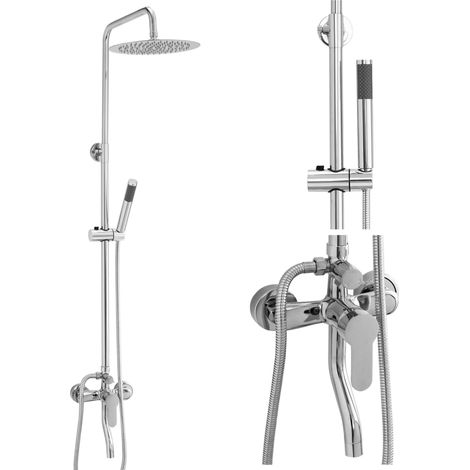 Colonne de douche Valeria Silla, système de douche avec mitigeur, design moderne, Chromé