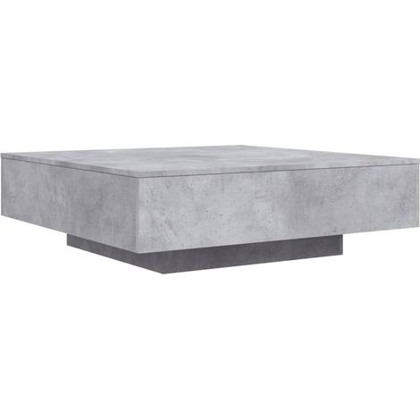 Table basse avec lumières LED gris béton 100x100x31 (1/5)