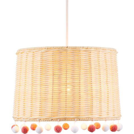 Litecraft Glow Light Shade Pom Pom Easy Fit 30 cm Ceiling Lampshade - Natural (1/5)