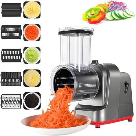 Coupe-légumes électrique, hachoir automatique avec récipient, coupe-légumes et râpe pour la cuisine, usage domestique, facile à nettoyer (1/4)