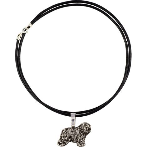 Pastore polacco di pianura, PON I - collana con ciondolo placcato in argento per gli amanti dei cani, gioiello raffinato di Art-Dog (1/3)