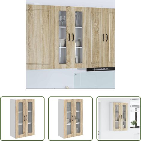vidaXL Küchenmöbel Holz -  Küchenschrank mit Speicher Kalmar Sonoma-Eiche 60 x 31 x 100 cm (1/5)