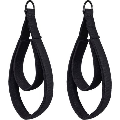 Double Loop Straps - Pilates Reformer Accessory - 2x Adjustable Resistance Straps with Nickel-Plated D-Rings - Black - 38 x 28 x 5 cm - 2 Pièces (1/5)