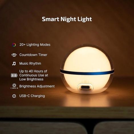 C Veilleuse LED Multicolore, Lampe Nuit Chargeur USB-C Universel 75 LM avec Contrle APP 1 count Ciel étoilé VEILLEUSE (1/5)