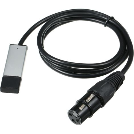 Adaptador USB a DMX para iluminación LED DMX512, controlador de iluminación de escenario y regulador de intensidad para ordenador o PC.