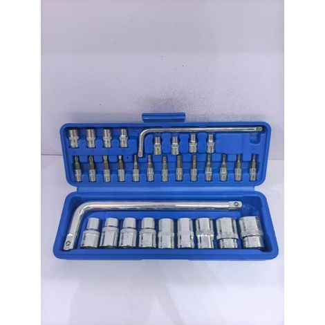 33pcs Jeu de Clés à Cliquet, Kit d'Outils de Réparation Automobile Multifonction, Boîte à Outils Domestique pour Mécanicien et Bricolage