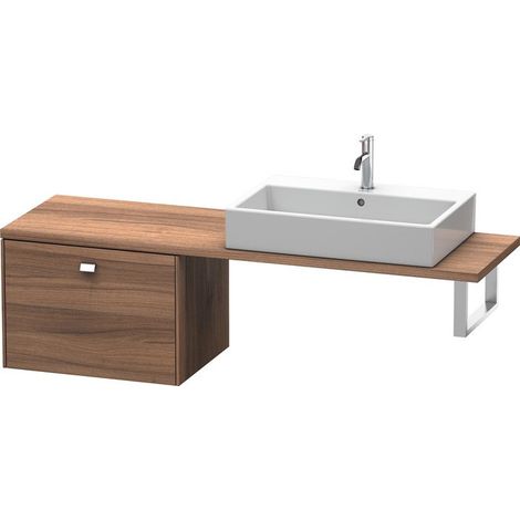 BRIOSO consolle bassa con maniglia cromata 442x620x480mm noce naturale