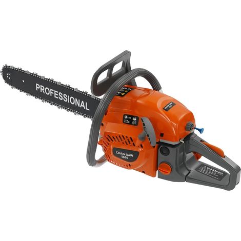 Tronçonneuse à essence 20 pouces 58 cm³ avec chaîne, rail de guidage, couvercle de chaîne, réservoir de carburant, tronçonneuse à essence 8500 tr/min pour gestion des forêts, bûcheron, coupe, jardin