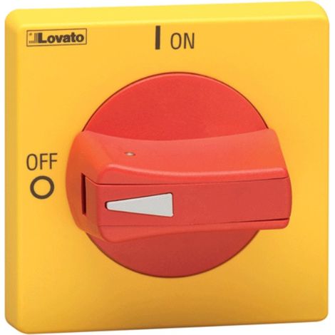Maniglia Giallo/Rossa Lucchetto Ip65 (Lovato Cod. Gax63) (1/2)