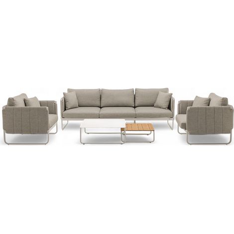 Set di mobili da giardino e terrazzo soda I zumm alluminio bianco Homms (1/5)