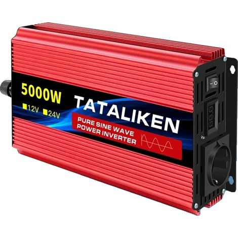 Inverter solare, convertitore a onda sinusoidale pura, uscita stabile 220-240 V, display LED intelligente per un utilizzo affidabile in casa, auto e energia solare, 10000 W, 12 V 50 Hz, 220-240 V, Eur (1/2)