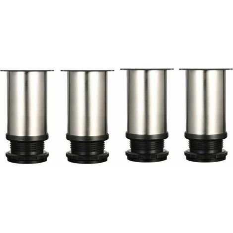4 Adjustable Feet 8cm Height Thicken Cabinet Legs Table Legs Furniture Legs, Brushed Stainless Steel, Adjustable Height 0-15mm Come with Stainless Steel Screws (1/5)