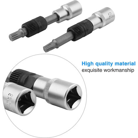 13-teiliges Steckschlüssel-Bit-Set zum Ausbau der Freilaufriemenscheibe von Lichtmaschinen – Werkstatt-Werkzeugset (1/5)