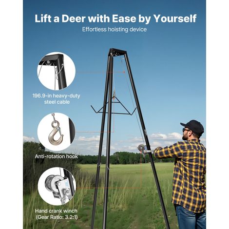 Palan à Cerfs à Trépied - Capacité de Charge 226 - 8 kg (1/5)