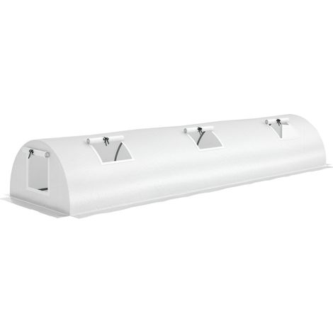 Serre tunnel blanche 300×80×45 cm en aluminium, film plastique anti-UV avec fenêtre en filet pour plantes (1/5)