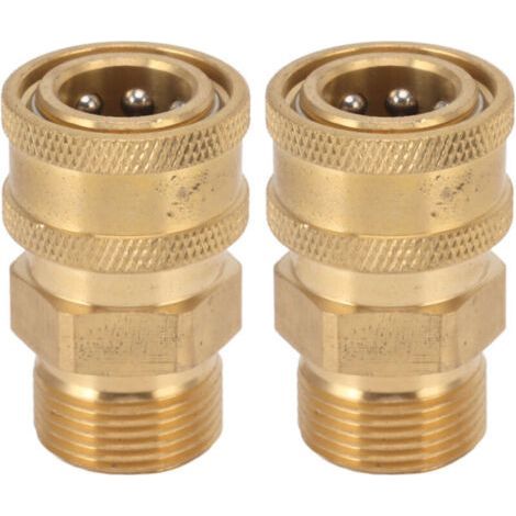 2 adaptateurs de raccord M22 en cuivre pur pour nettoyeur haute pression, 3/8\ (1/4)