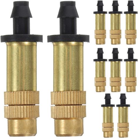 10Pcs Irrigation Nozzle Adjustable Copper Atomizing Nozzle Misting Nozzle Spray Mister Nozzle Head (1/3)