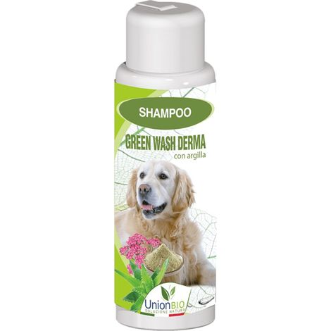 Shampooing Green Wash Derma pour chiens délicat et émollient régénère la peau, combat le développement des bactéries et des champignons