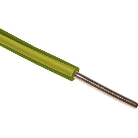 RS PRO Fil de câblage, section 1,5 mm², 600 V Vert/Jaune Cuivre recuit, Maximum +70 °C, 100m ( Prix pour Bobine de 100 Mètres )