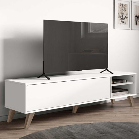 Meuble TV Kim 165cm - blanc (1/5)