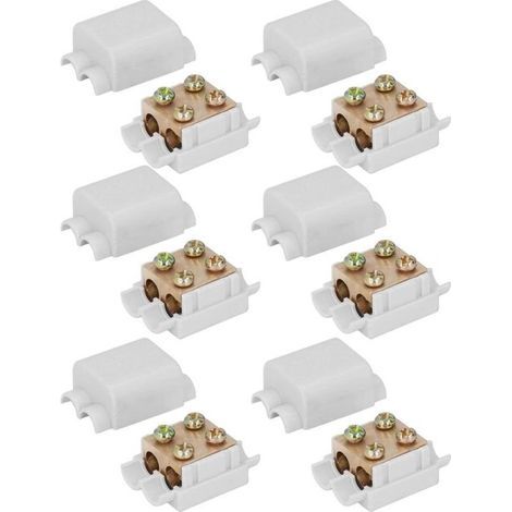 6Pcs T Type Connecteur Séparateur de Fil Haute Puissance 3 Voies Prise Ligne Boîte de Jonction pour Fil Électrique de 2,5 à 16 mm² (1/4)