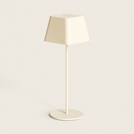 Lámpara de Mesa LED Portátil para Exterior Aluminio con Batería Recargable Willy Beige (1/4)