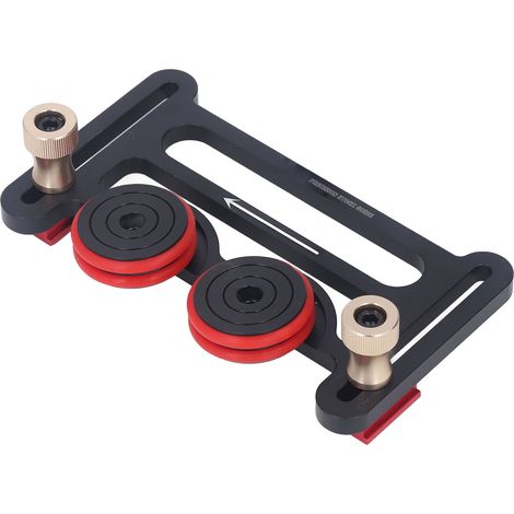 Rouleau de guidage à double roulement à roue avec blocs coulissants pour scie circulaire de table, destiné au travail du bois. (1/5)