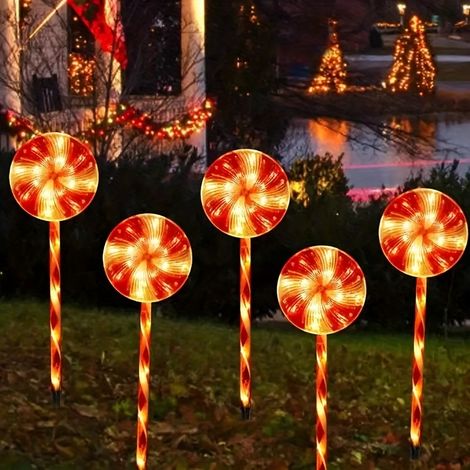 Lampe solaire à piquer (15 cm) – Kit de 5 lampes pour pelouse – Éclairage décoratif pour jardin ou cour (1/5)