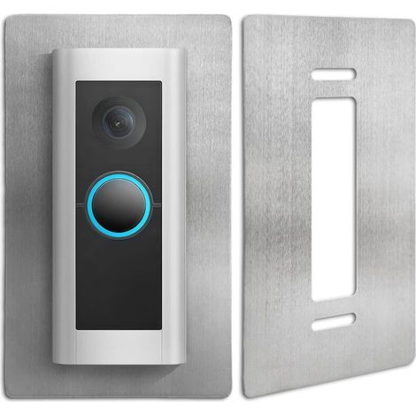 Piastra a muro in acciaio inox per Ring Video Doorbell Pro 1 e Pro 2, piastra di montaggio per videocitofono, copre il vecchio foro del campanello, staffa di installazione pulita per l'ingresso di cas (1/5)