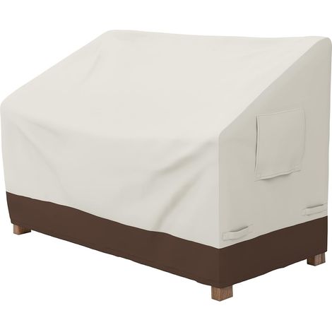 Amazon Basics Schutzhülle für 2-Sitzer-Gartenmöbel, wasserdicht, UV-beständig, strapazierfähig mit Sicherheitsgurten, Schutz für Zweisitzer-Sofas, Beige/Hellbraun (1/5)