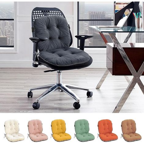 Outdoor Chair Cushion 2 Units Seat Cushion Garden Chair Backrest with Removable Cover, Office Chair Cushion with Ties, Indoor Rocker Grey 42 x 85 cm (1/5)