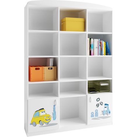 Bibliothèque CARS, 135 cm blanc (1/4)