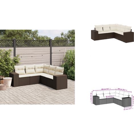 5-tlg. Garten-Sofagarnitur mit Kissen Braun Poly Rattan - Garten Sofagarnitur - Garten Sofagarnituren - Outdoor Sofagarnitur - Sofagarnitur Terrasse (1/3)