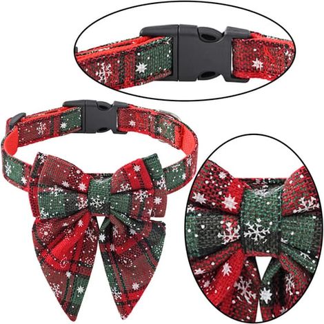 Collier de Noël pour chien avec nœud papillon, cadeau de Noël pour chiot et chaton (1/3)