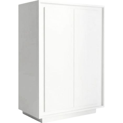 Rangement 2 portes blanc laqué piètement socle - AZONTO (1/4)
