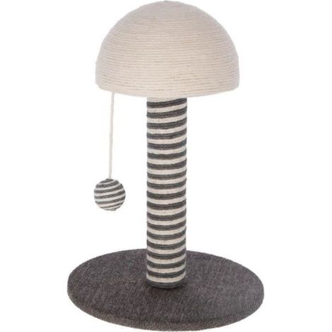 KERBL - Kratzbaum für Katzen - Stamm 42 cm - FUNGHI - Grau/Weiß - Sisal - Basis: ø 30 cm (1/3)