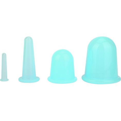 4 pièces Ventouses Visage Massage Anti-Âge Lifting Fermeté Soin du Visage (Vert) (1/5)