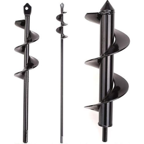 Tarière À Vis Sans Fin - 3 Pièces - Diamètre 25 mm - Profondeur Max 20 cm - Pour Plantation De Bulbes Arbustes Et Jeunes Plants - Outil Manuel De Jardinage (1/5)
