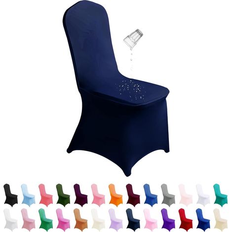 Set mit zwölf Stuhlhussen aus Stretch-Polyester für Empfänge und Hochzeiten, Sitzbezüge für festliche Anlässe (1/5)