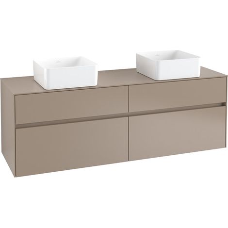 Meuble vasque COLLARO 1600 x 548 x 500 mm, blanc brillant