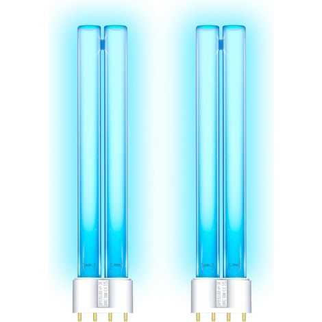 18W Ampoule de Remplacement UVC 2G11 PLL, pour Clarificateur Bassin, Filtre UVC, Élimine Bactéries, Algues Efficacement pour Étangs(Lot de 2) (1/5)