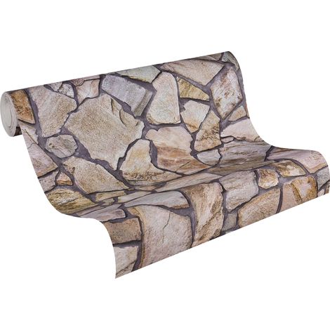 Papier peint Trompe l'oeil Marron Wood'N Stone, Wood'N Stone 2, Elements 2 A.S. Création (1/5)